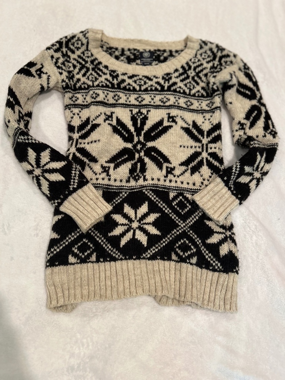 American Eagle Winter Holiday Fair Isle Wool Sweater Medium